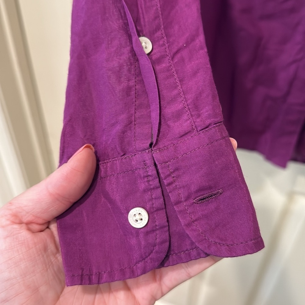 Lauren Ralph Lauren purple silk blend button down, size 2 - Picture 5 of 8